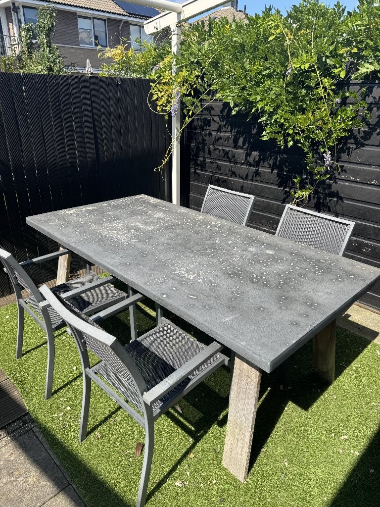 Gratis tuintafel 200x100cm, Ophalen, Gebruikt, Rechthoekig, Overige materialen