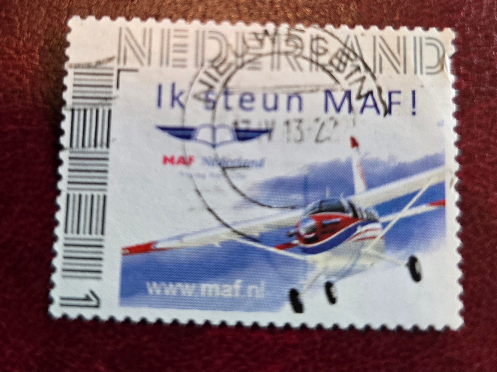 Kv56 persoonlijke postzegel MAF! Vliegtuig gestempeld, Postzegels en Munten, Postzegels | Nederland, Ophalen of Verzenden, Na 1940