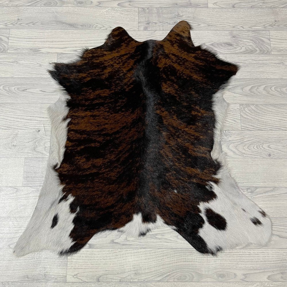 Kalfshuid tricolor bruin zwart wit 85x85cm | Lederstore, Huis en Inrichting, Nieuw, Overige vormen, Zwart, 50 tot 100 cm