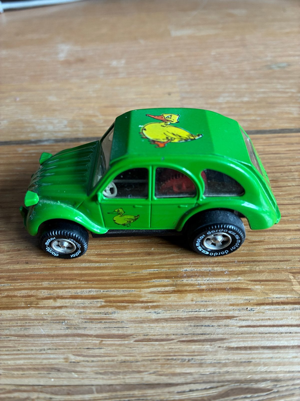 Vintage Darda Motor Eend 2CV6 Groen Speelgoedauto, Ophalen of Verzenden, Gebruikt