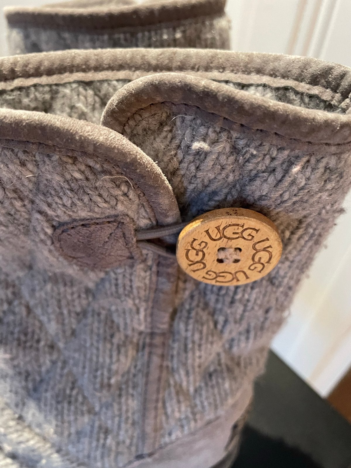 Originele gebreide UGG laarzen - Maat 36, Ophalen of Verzenden, Gedragen, Grijs, Lage of Enkellaarzen