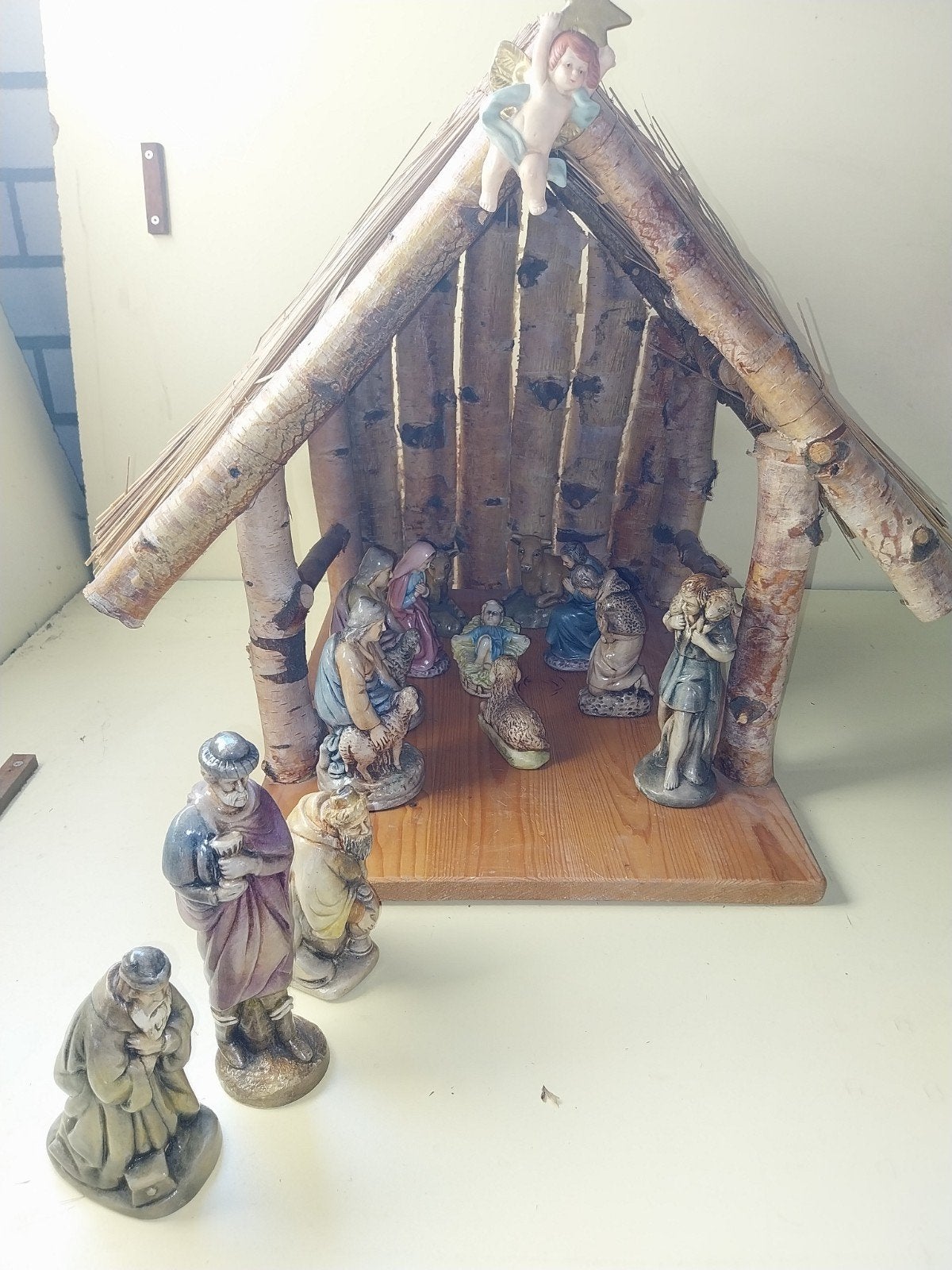 kerst groep met stal uit begin vorige eeuw, Ophalen of Verzenden