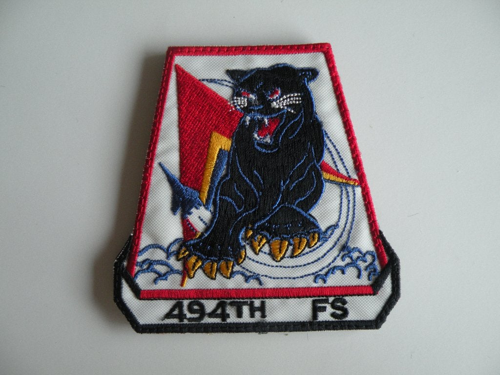 USAFE 494TH FIGHTER SQUADRON PANTHERS PATCH, Ophalen of Verzenden, Zo goed als nieuw, Patch, Badge of Embleem