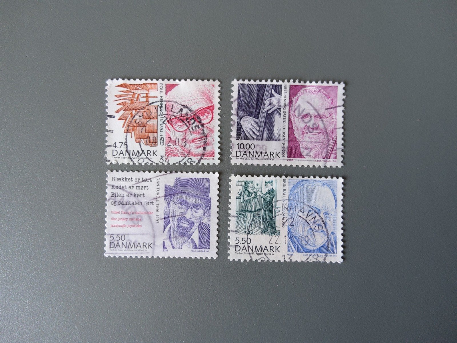 Deense postzegels - 4 gestempelde exemplaren, Ophalen of Verzenden, Gestempeld