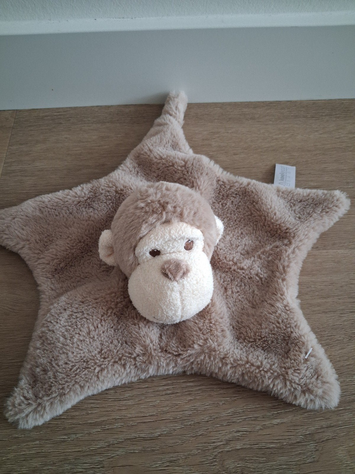 Knuffeldoekje aap Keel Eco Keel Toys ster streep bruin L990, Kinderen en Baby's, Speelgoed | Knuffels en Pluche, Ophalen of Verzenden