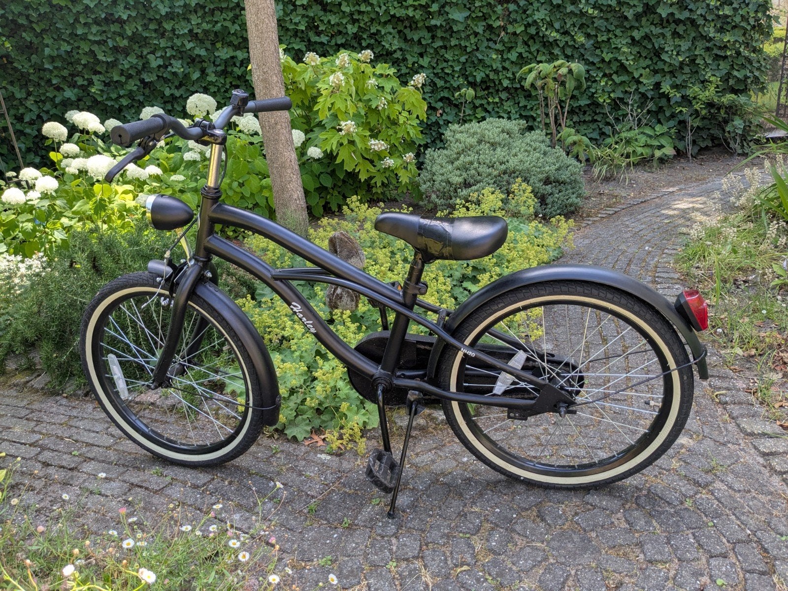 Stoere zwarte kinderfiets - Harley 20 inch, Ophalen, Zo goed als nieuw, Terugtraprem, Overige merken