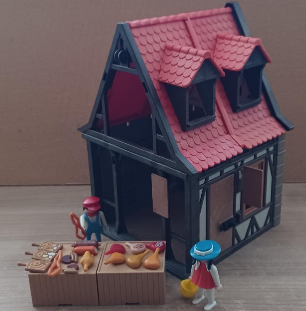 playmobil middeleeuws vakwerkhuis slager, Ophalen of Verzenden, Gebruikt, Los playmobil