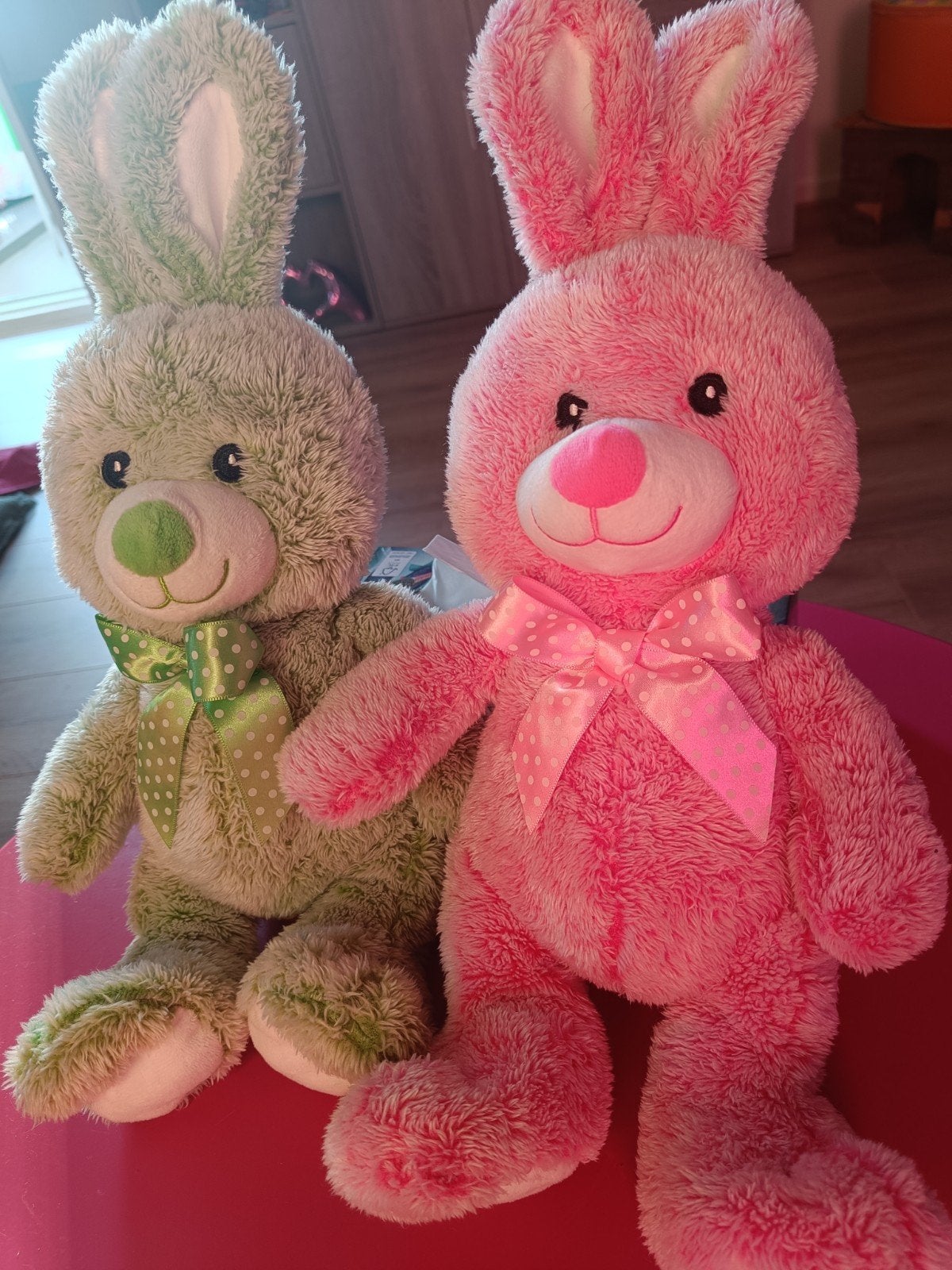 2 pluche knuffel konijnen, Ophalen of Verzenden, Konijn