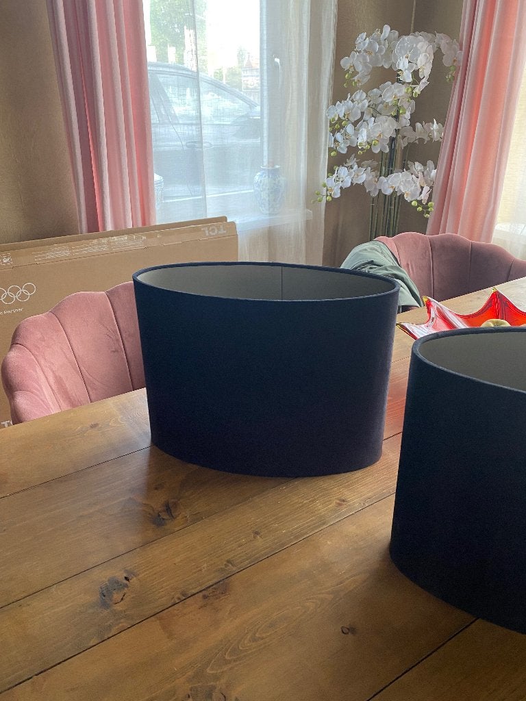 Light en living lampenkappen zwart velours, Huis en Inrichting, Ophalen, Gebruikt, Zwart, Overige materialen