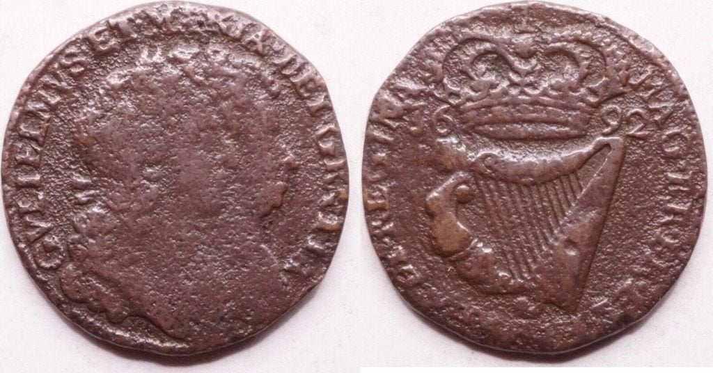 Halve penny 1692, Ierland William en Mary, Verzenden, Overige landen, Losse munt