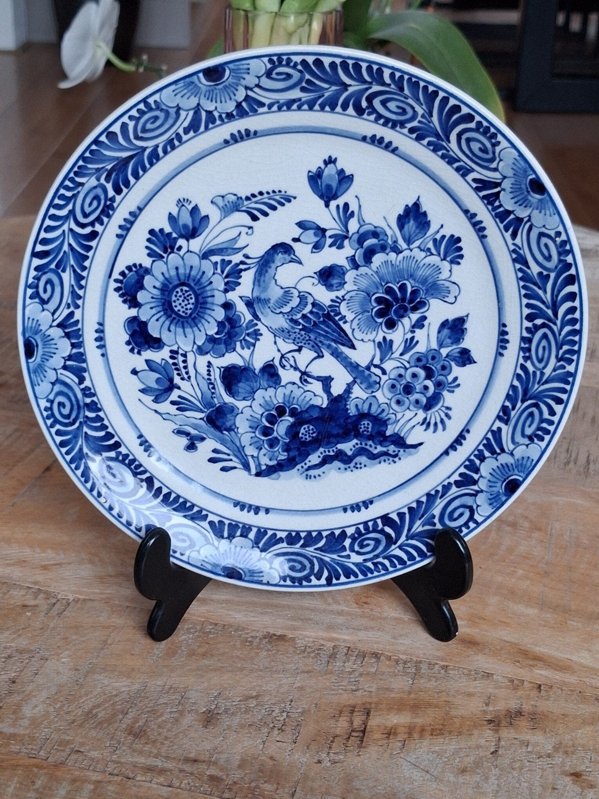 Prachtig handgeschilderd Delfts blauw bord, Ophalen of Verzenden