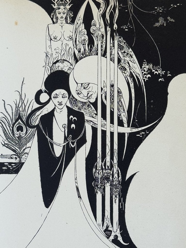 Aubrey Beardsley, Originele druk 1920, Neophyte, Art Nouveau, Met passe-partout, 40 cm, Verzenden, Overige technieken