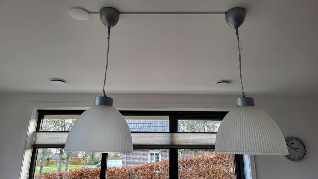 Ikea glazen hanglampen 2 stuks, Ophalen, Zo goed als nieuw, Minder dan 50 cm