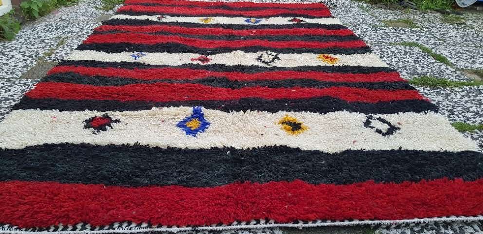Handgeknoopt Berber kleed wol 257x150cm, 150 tot 200 cm, 200 cm of meer, Ophalen of Verzenden, Zo goed als nieuw