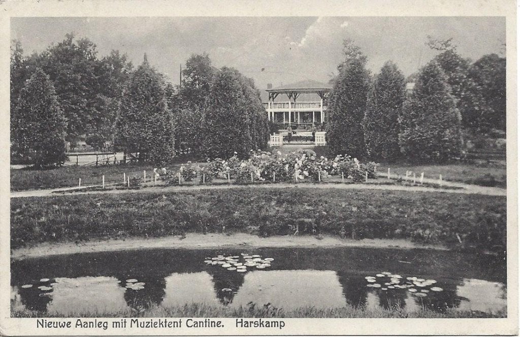 Harskamp, Nieuwe Aanleg met Muziektent Cantine, gelopen 1933, Ophalen of Verzenden, 1920 tot 1940, Gelopen, Gelderland