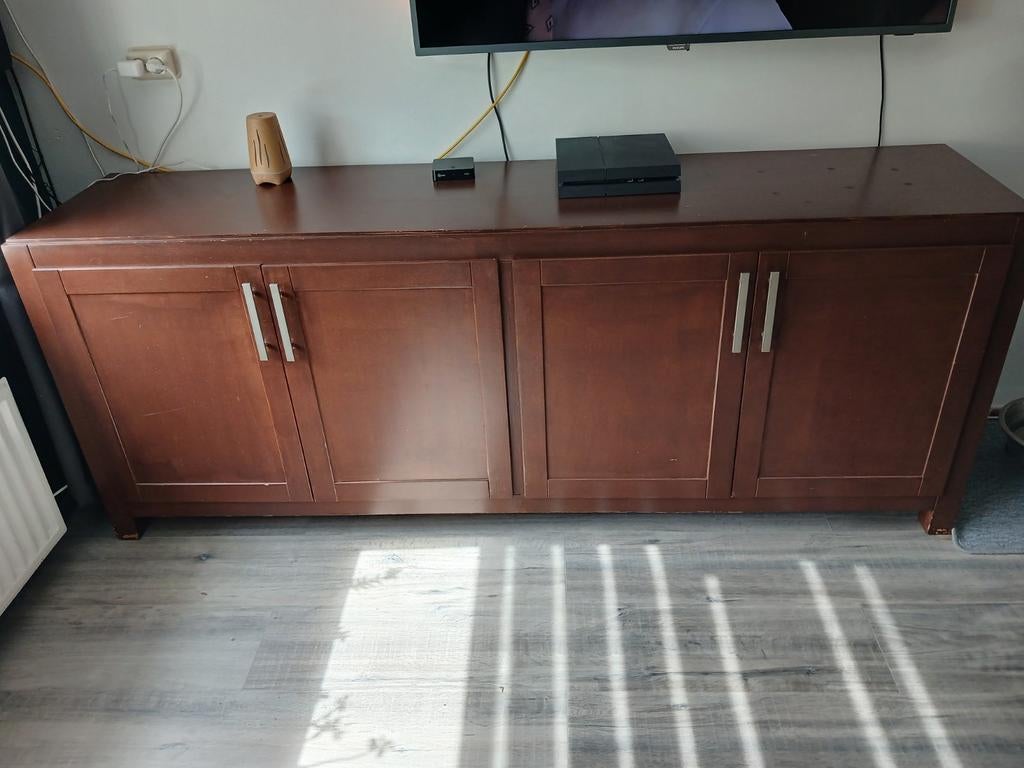 Eikenhouten dressoir met deuren, Ophalen, Gebruikt, Eikenhout, 200 cm of meer