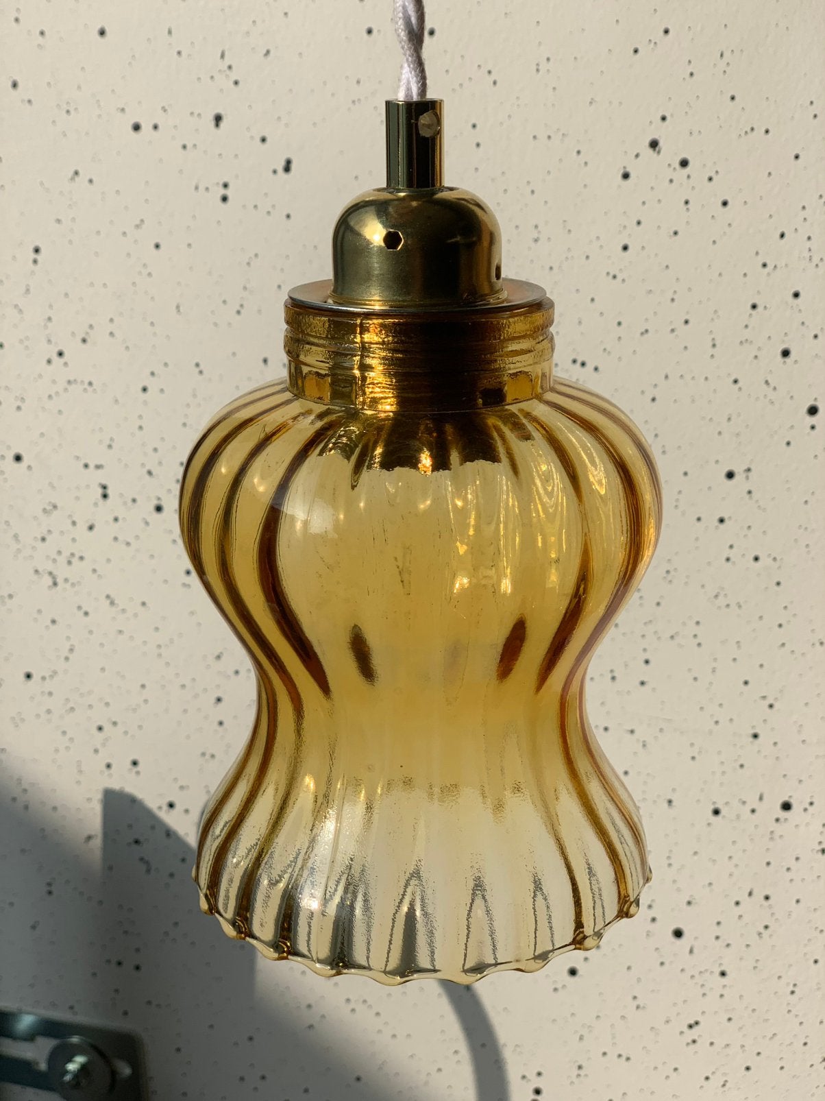 Vintage gele lamp kappen glas, Ophalen of Verzenden