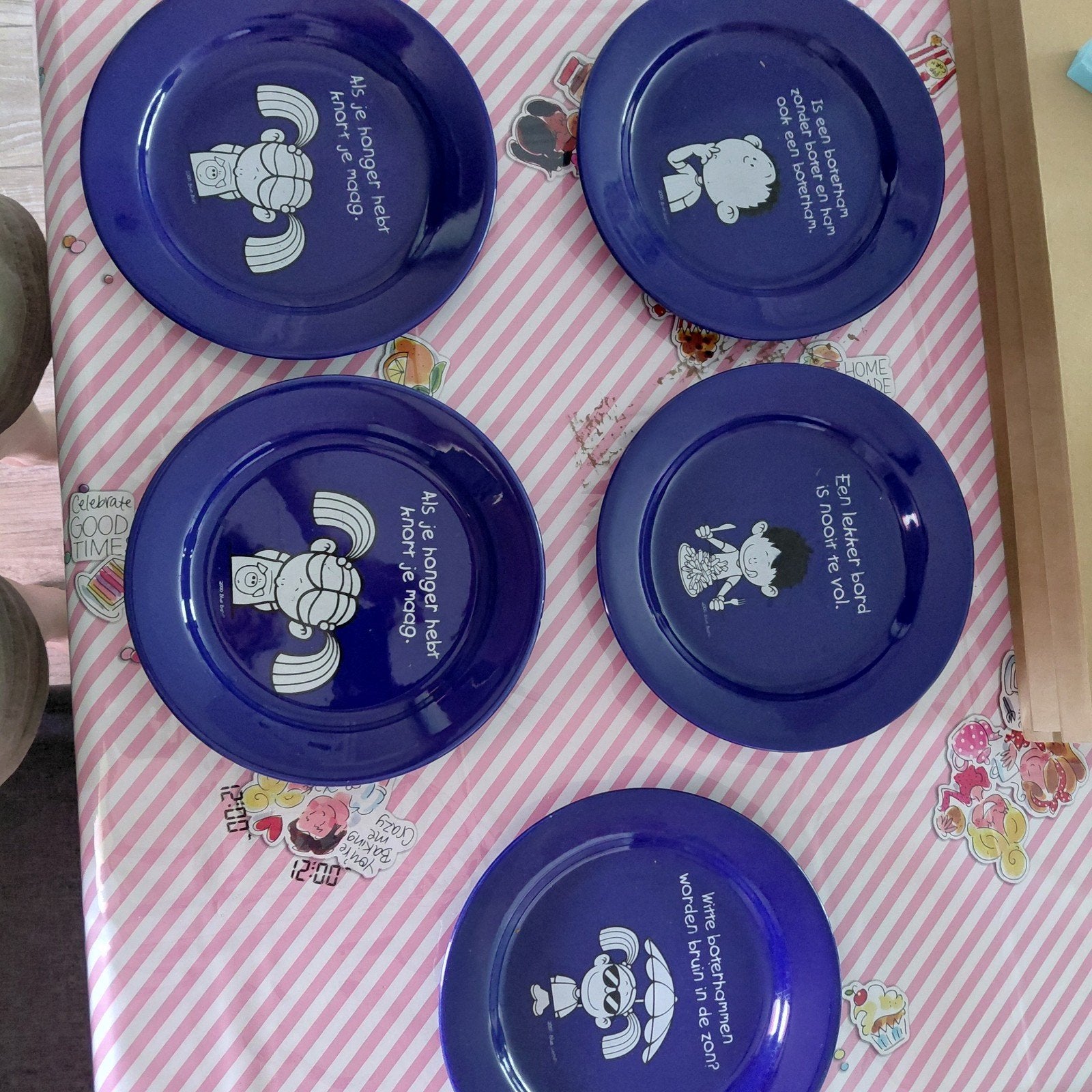 Blue band borden, Huis en Inrichting, Keuken | Servies, Gebruikt, Blond Amsterdam, Keramiek, Ophalen of Verzenden