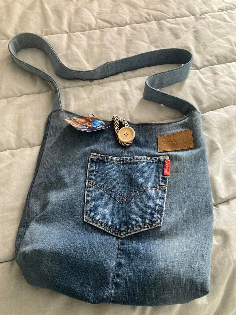 Nieuwe jeans tas, Ophalen, Nieuw, Blauw, Shopper
