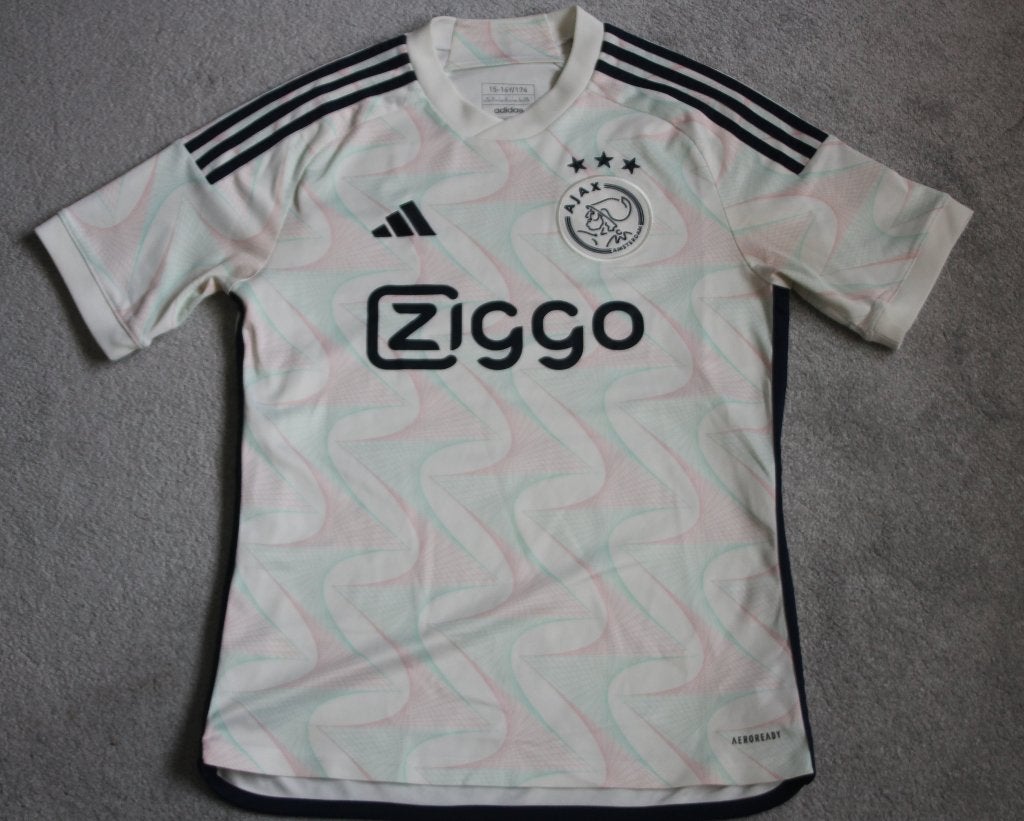 ADIDAS Voetbalshirt AJAX wit maat 164 / 176 (piris), Maat XS of kleiner, Ophalen of Verzenden, Zo goed als nieuw, Shirt