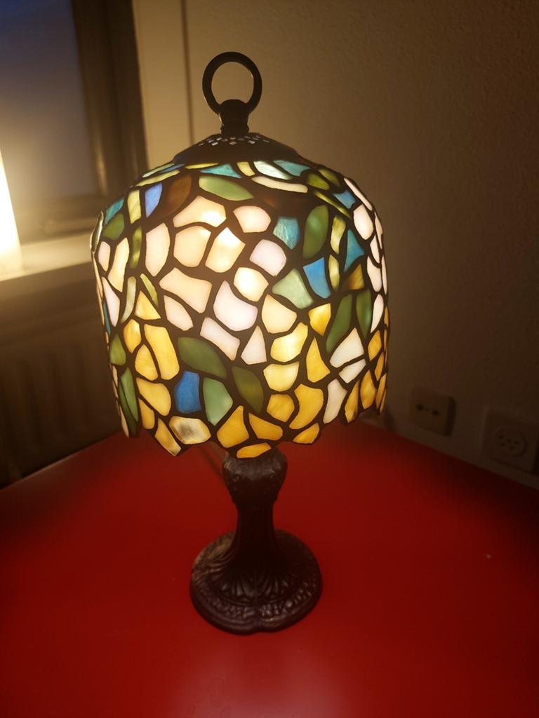 Vintage Tiffany Tafellamp - Glas-in-lood Design, Ophalen