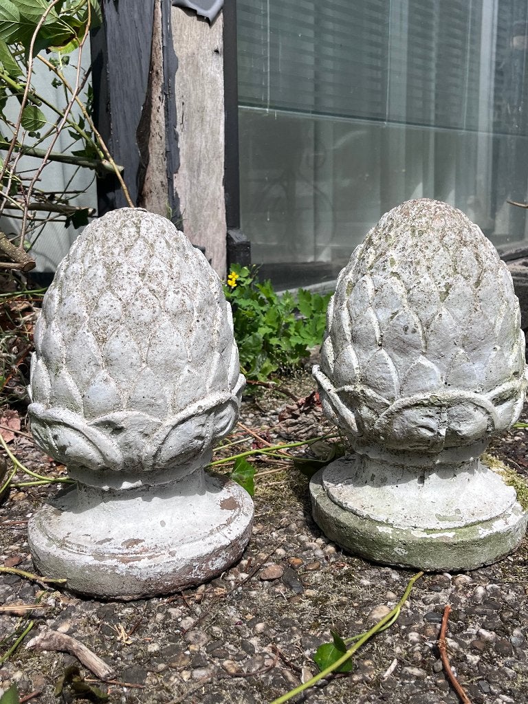 3x dennenappel tuinbeeld - voor in de tuin, Tuin en Terras, Ophalen, Gebruikt, Steen, Overige typen