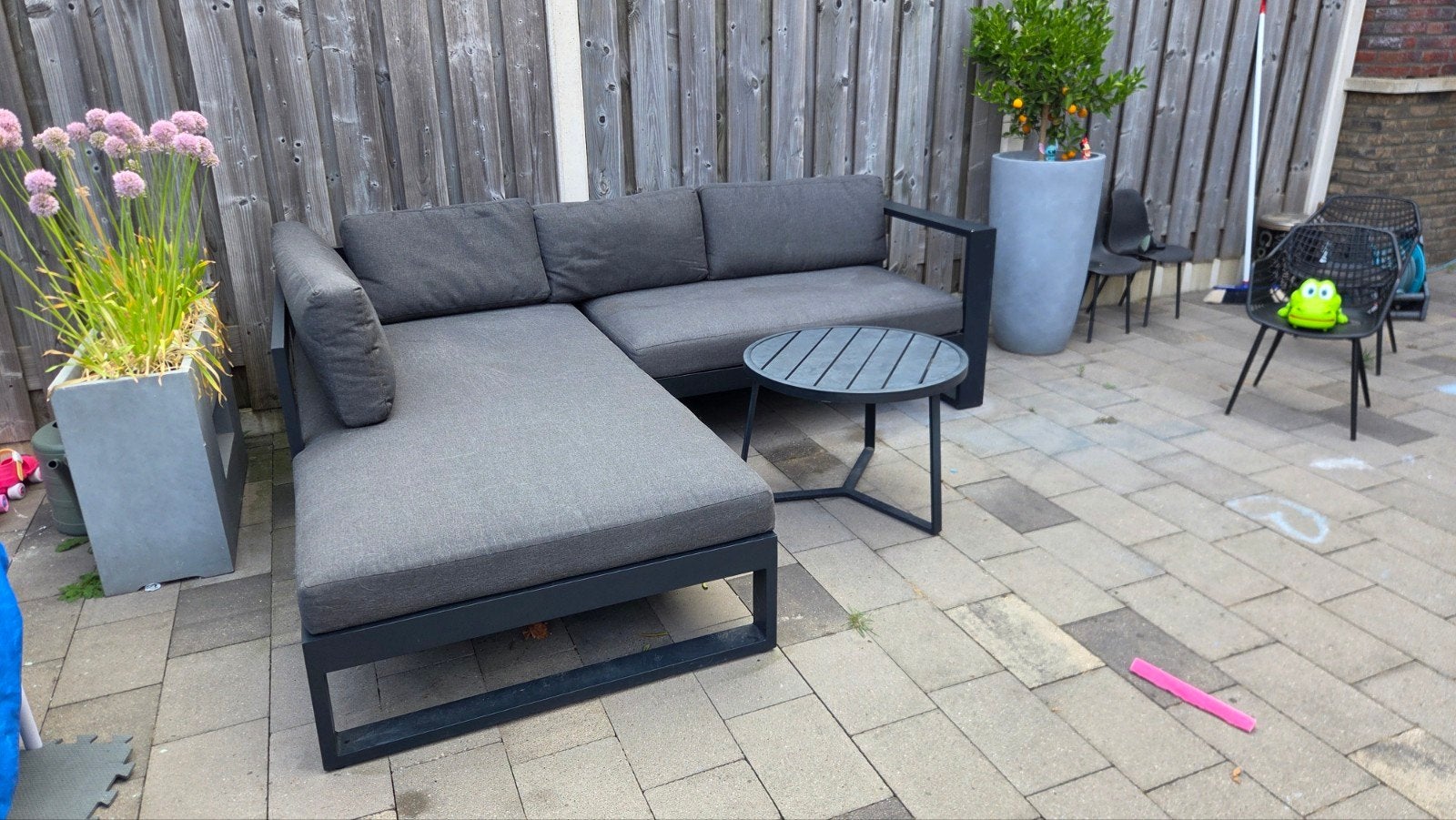 Aluminium loungeset 175 x 218, Tuin en Terras, Tuinsets en Loungesets, Ophalen, 4 zitplaatsen, Bank, Aluminium