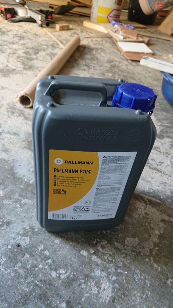 Pallman P104 voorstrijk en restje P6 parketlijm, Ophalen, Overige materialen, 30 cm of meer, 50 tot 150 cm