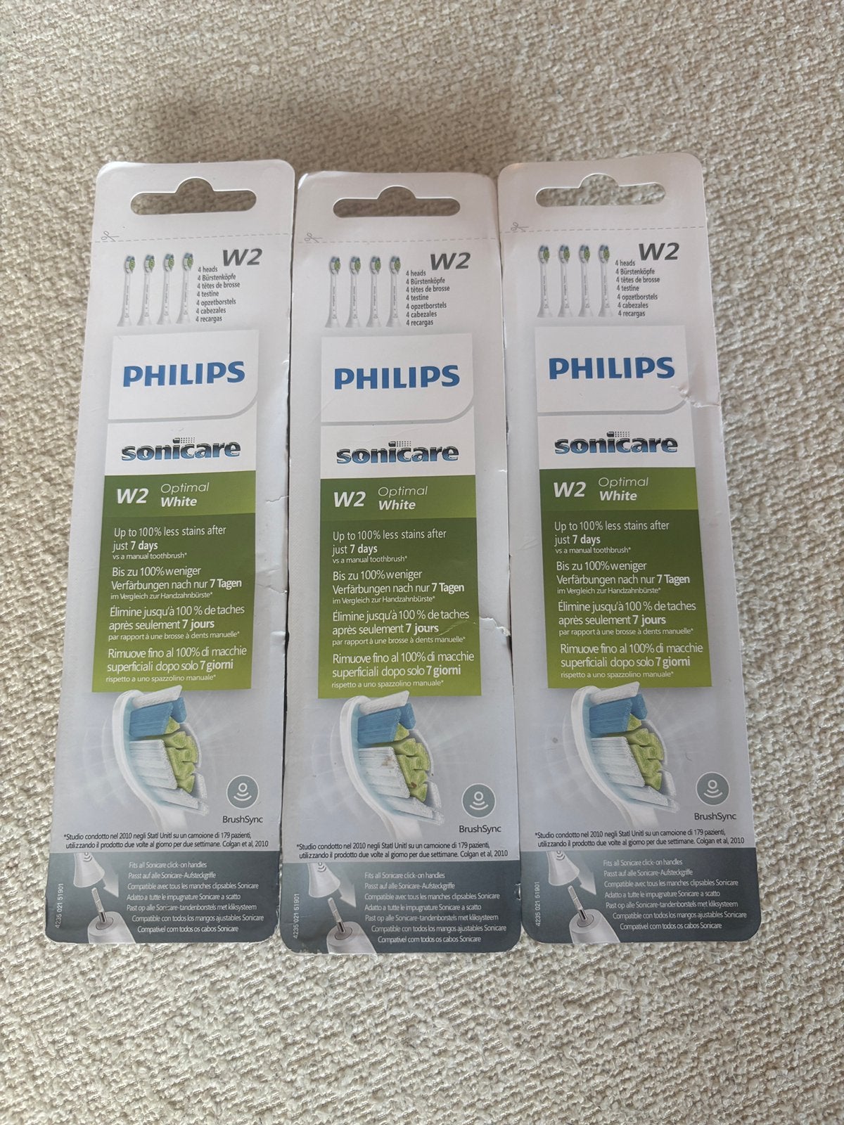 Philips sonicare w2 4 stuks wit los per doos te koop, Sieraden, Tassen en Uiterlijk, Ophalen of Verzenden, Zo goed als nieuw