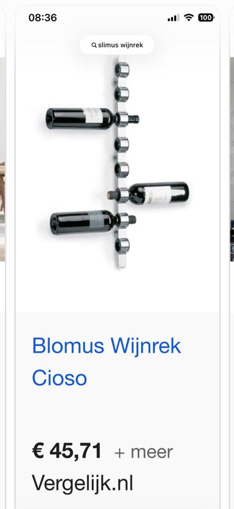Wijnrek voor aan de muur, Verzenden, Metaal, 5 tot 15 flessen