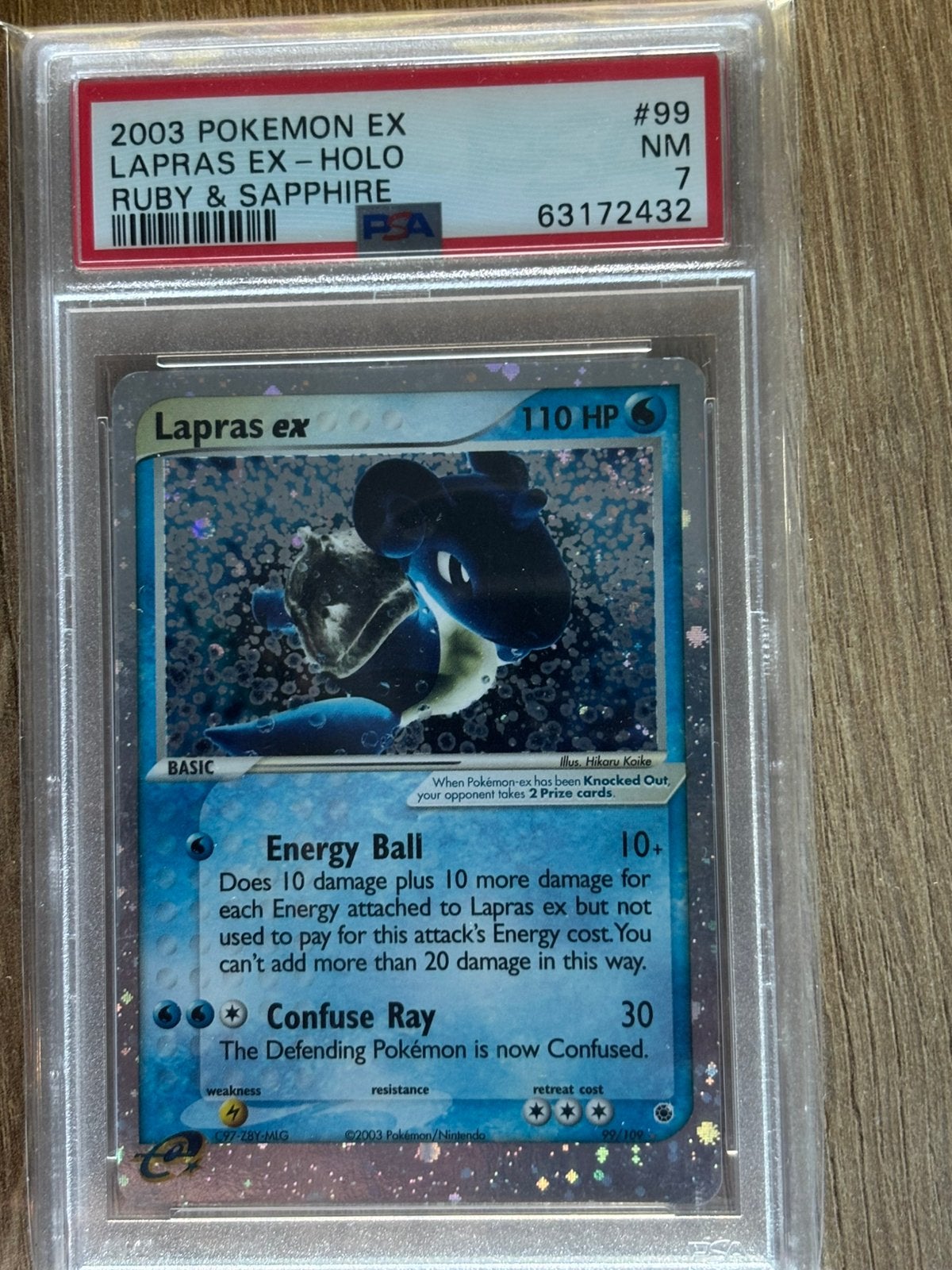 Lapras ex Ruby & Sapphire 99/109 PSA 7, Ophalen of Verzenden, Zo goed als nieuw