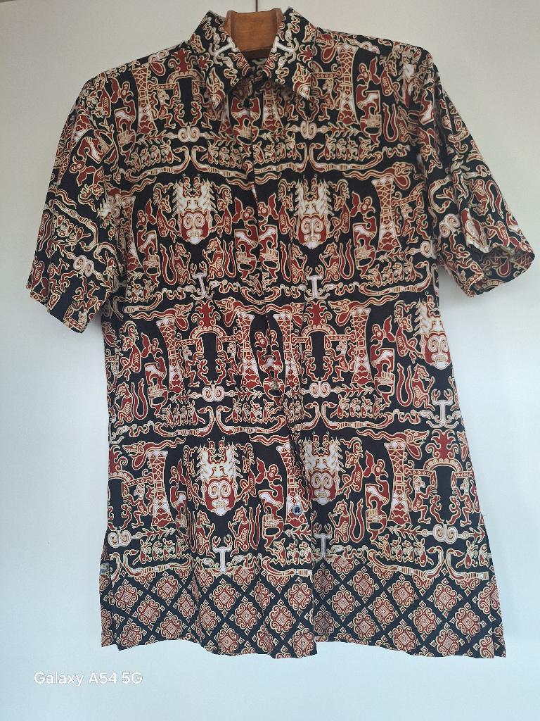 Indonesische batik overhemd.Borstomvang 102 cm, Ophalen of Verzenden, Zo goed als nieuw, Overige kleuren, Kraton Mas