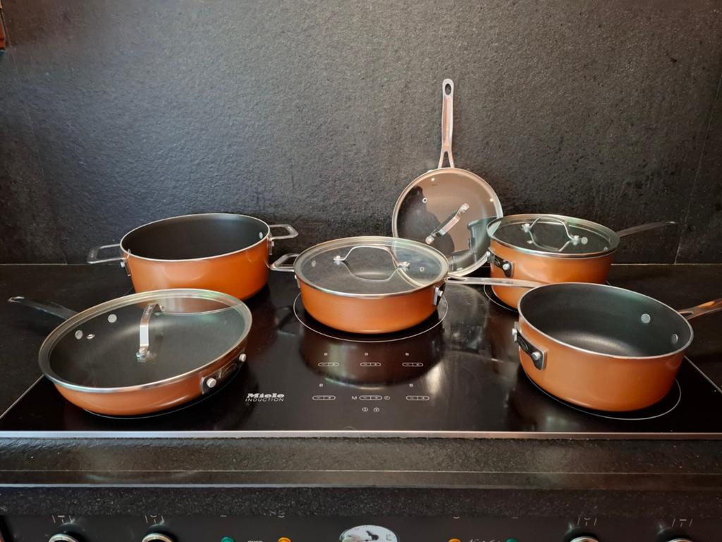 Stack Master pannen, Ophalen of Verzenden, Zo goed als nieuw, Rvs, Pannenset