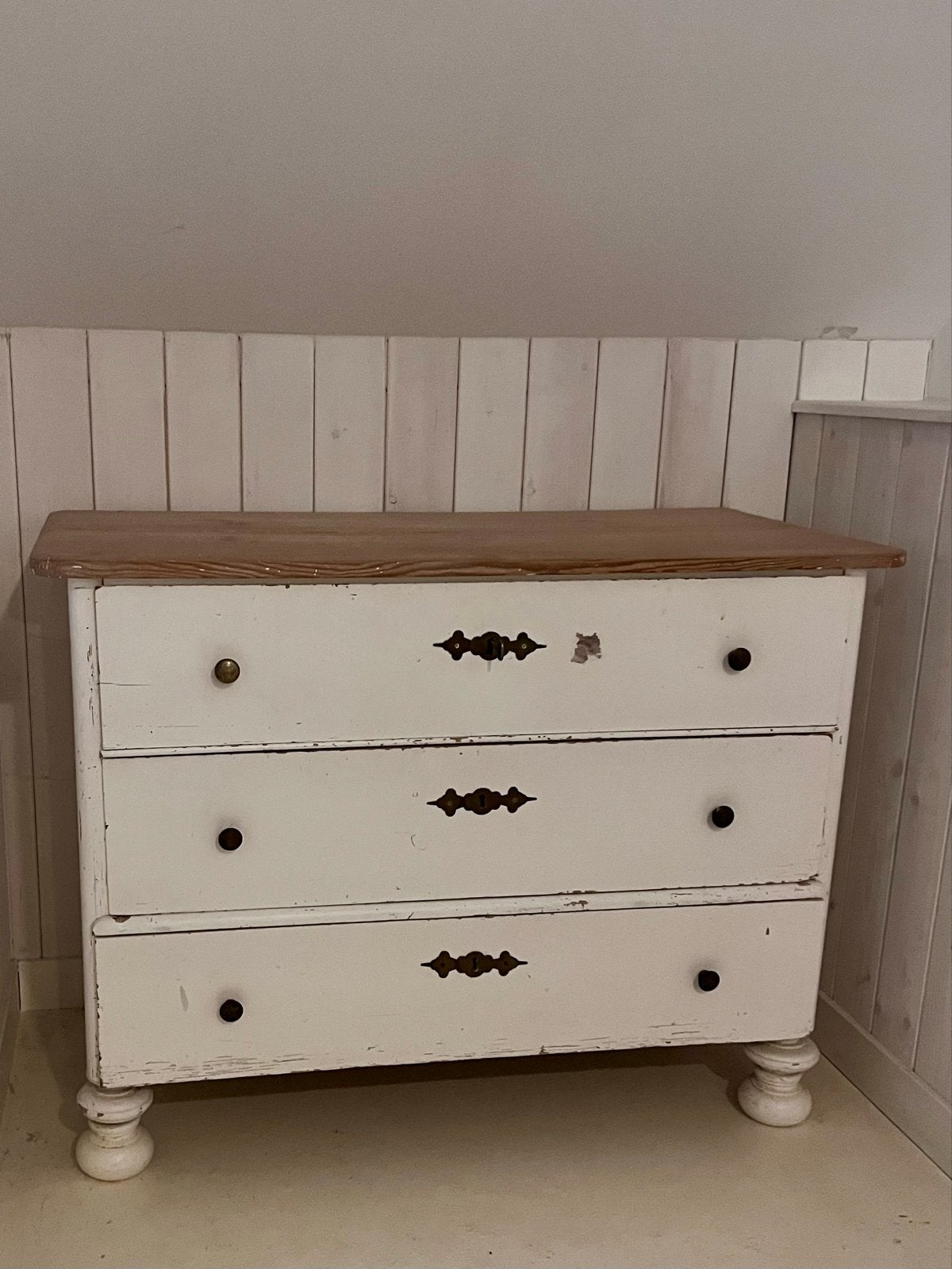 Antieke ladenkast /commode met houten blad, Huis en Inrichting, Kasten | Ladekasten, Ophalen, Gebruikt, 3 of 4 laden, Minder dan 100 cm