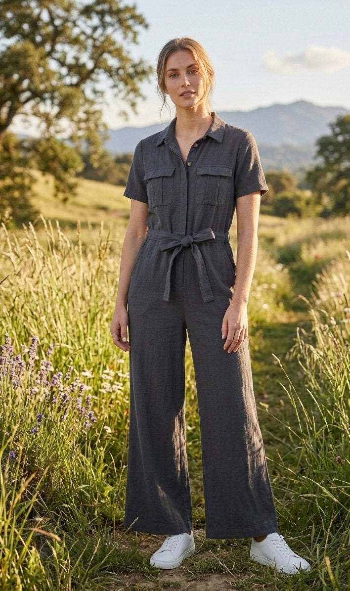 zgan MbyM jumpsuit carello donkerblauw katoen linnen M 38, Kleding | Dames, Jumpsuits, Ophalen of Verzenden, Nieuw, Maat 38/40 (M)