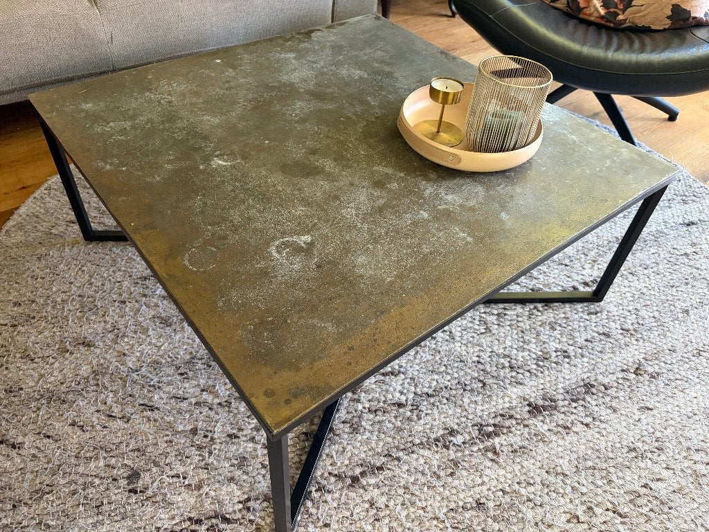 Salontafel vierkant metaal, Ophalen, Gebruikt, 50 tot 100 cm, Vierkant