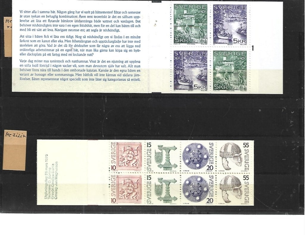 NR 1054 ZWEDEN 2 BOEKJES POSTFRIS, Verzenden, Zweden, Postfris