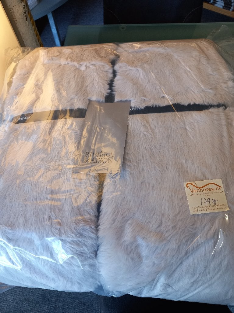 Riviera Maison bed sprei 260x260 FURNITY half geld, Overige kleuren, Woondeken, Verzenden, 260 cm
