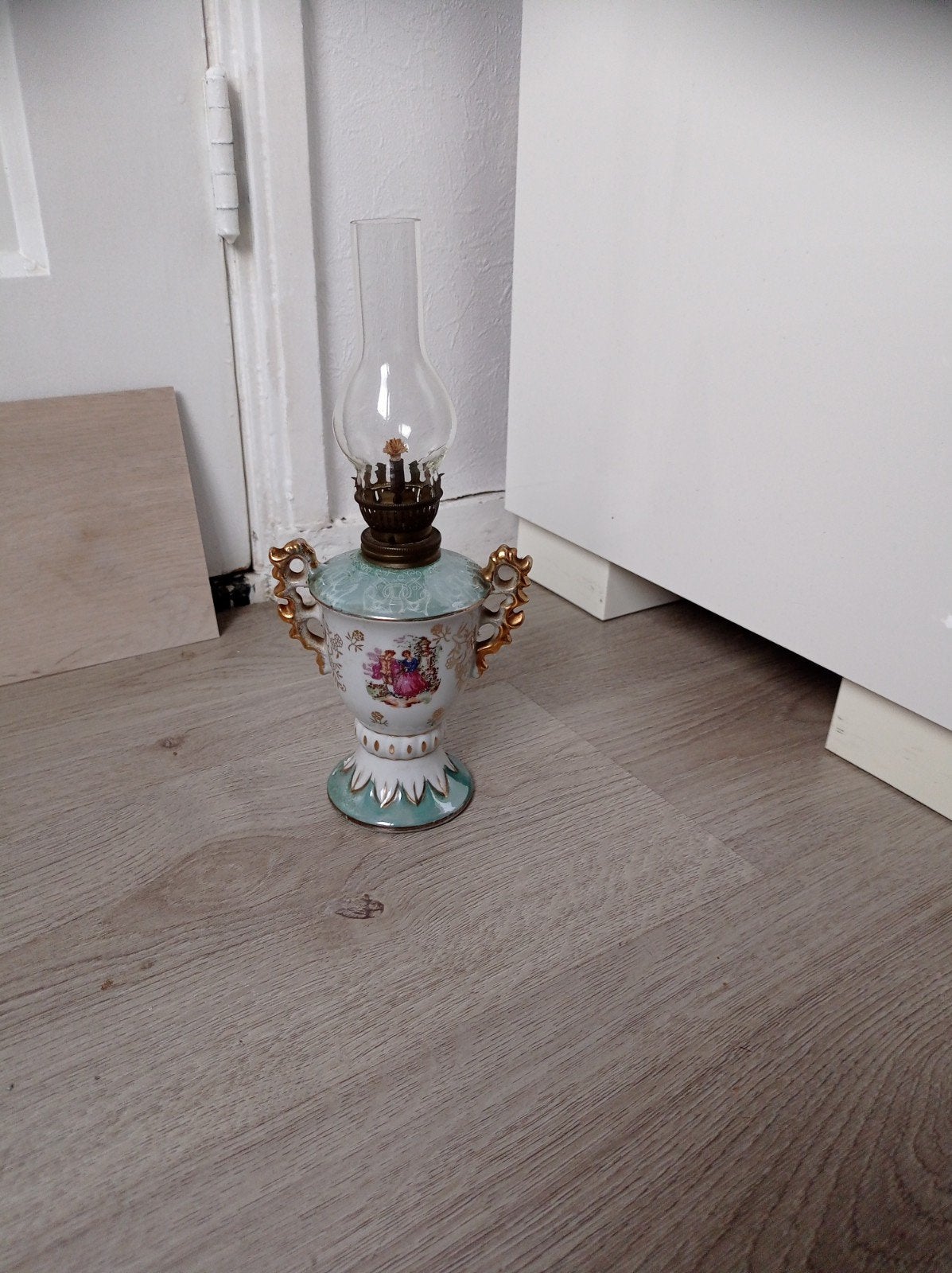 Vintage Japanese Rococo Oil Lamp Porcelain, Ophalen of Verzenden