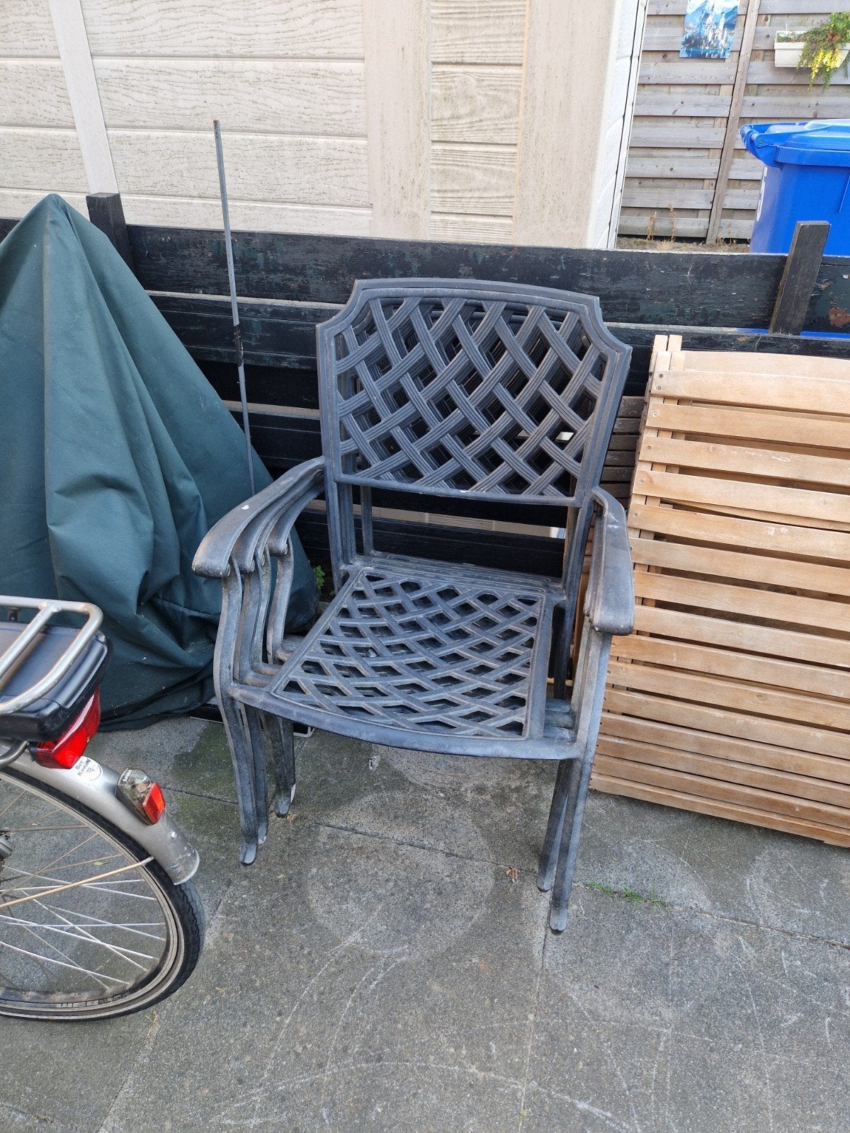 gietijzeren stoeltjes hartman  4 stuks met kussens, Tuin en Terras, Tuinstoelen, Ophalen of Verzenden, Gebruikt, Metaal