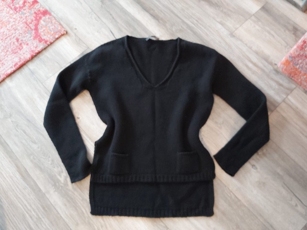 Twinset Simona Barbieri zwart grof gebreide trui kasjmier 40, Ophalen of Verzenden, Zo goed als nieuw, Maat 38/40 (M), Zwart
