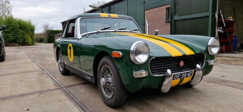 MG Midget 1.3 1972 Groen, Achterwielaandrijving, 4 cilinders, Cabriolet, Leder