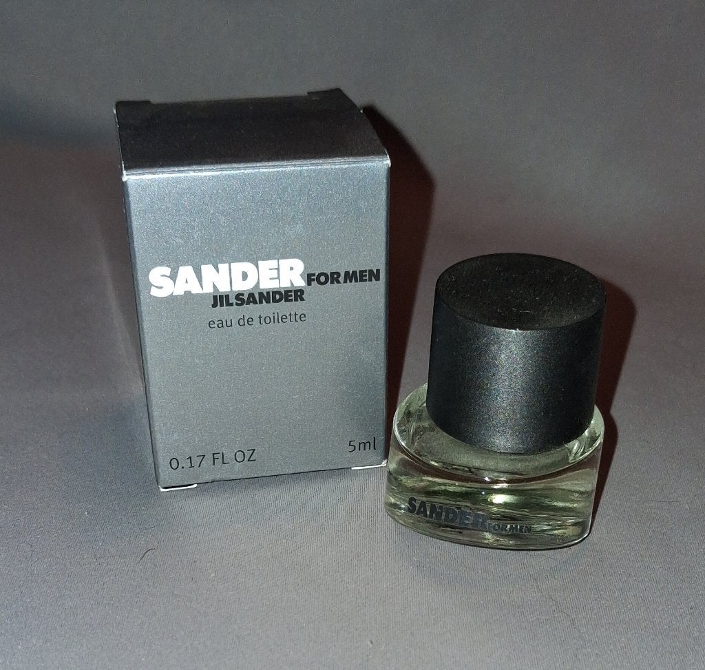 Volle parfum miniatuur - Jil sander for men + doosje, Ophalen of Verzenden, Zo goed als nieuw, Miniatuur, Gevuld