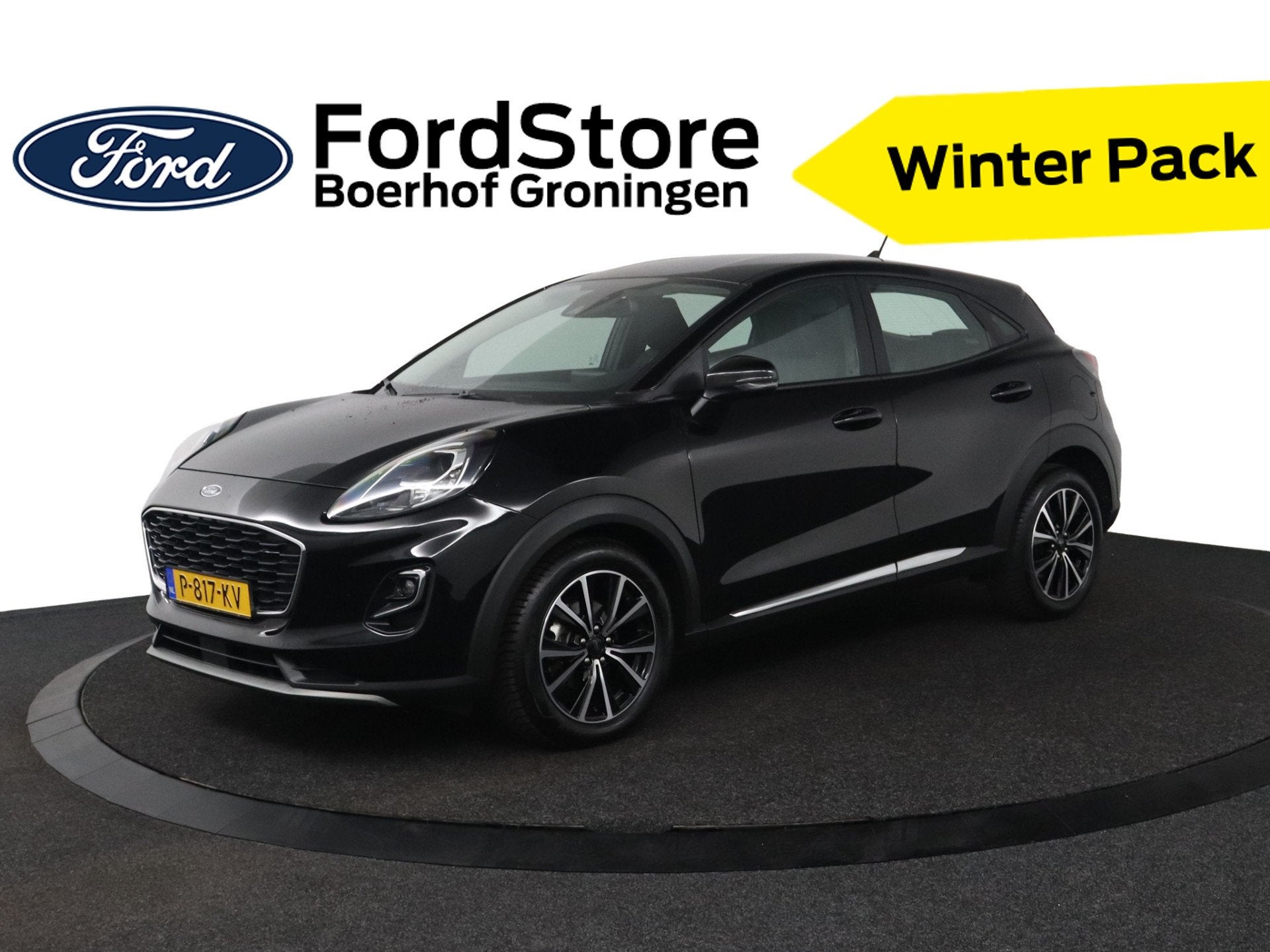 Ford Puma 125pk EcoBoost Hybrid Titanium | Stoelverwarming |, Euro 6, Zwart, Bedrijf, Verwarmde buitenspiegels