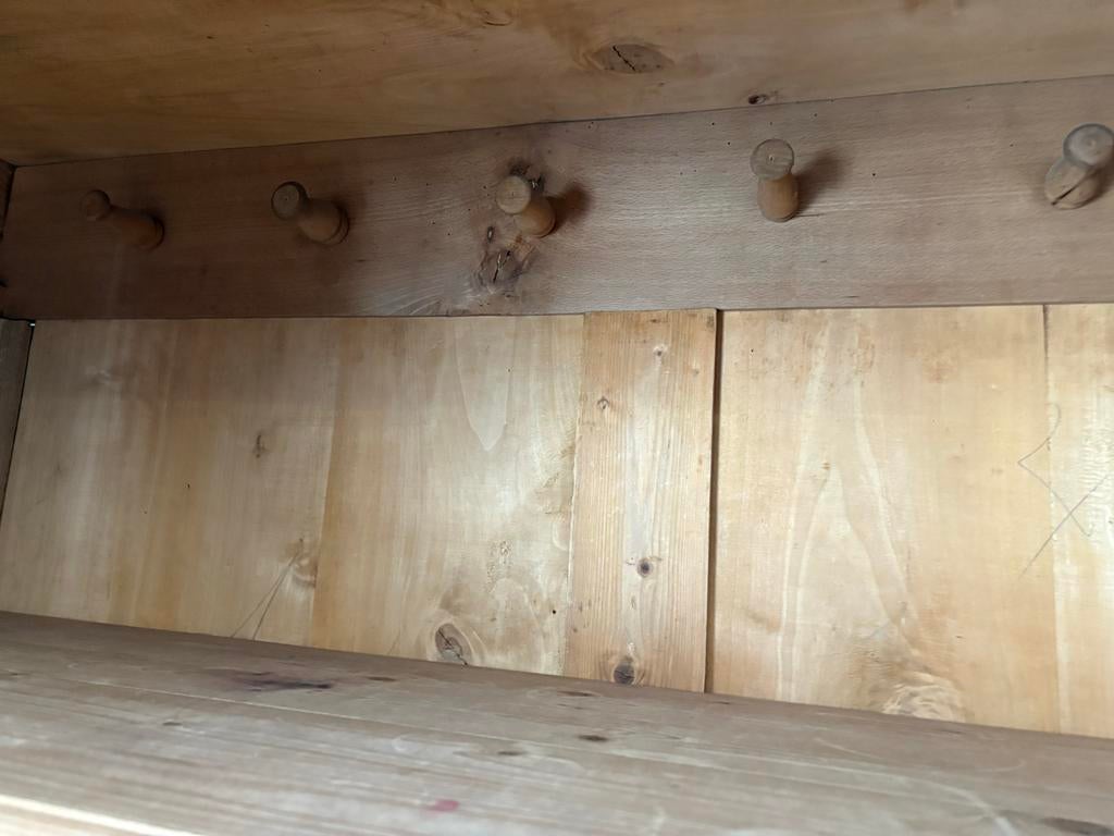 Massief houten kledingkast met legplanken en lades, Huis en Inrichting, Ophalen, Gebruikt, Overige typen