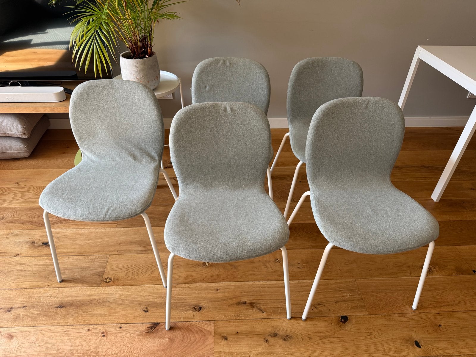 Set van 5 IKEA stoelen, Ophalen, Gebruikt, Vier, Stof