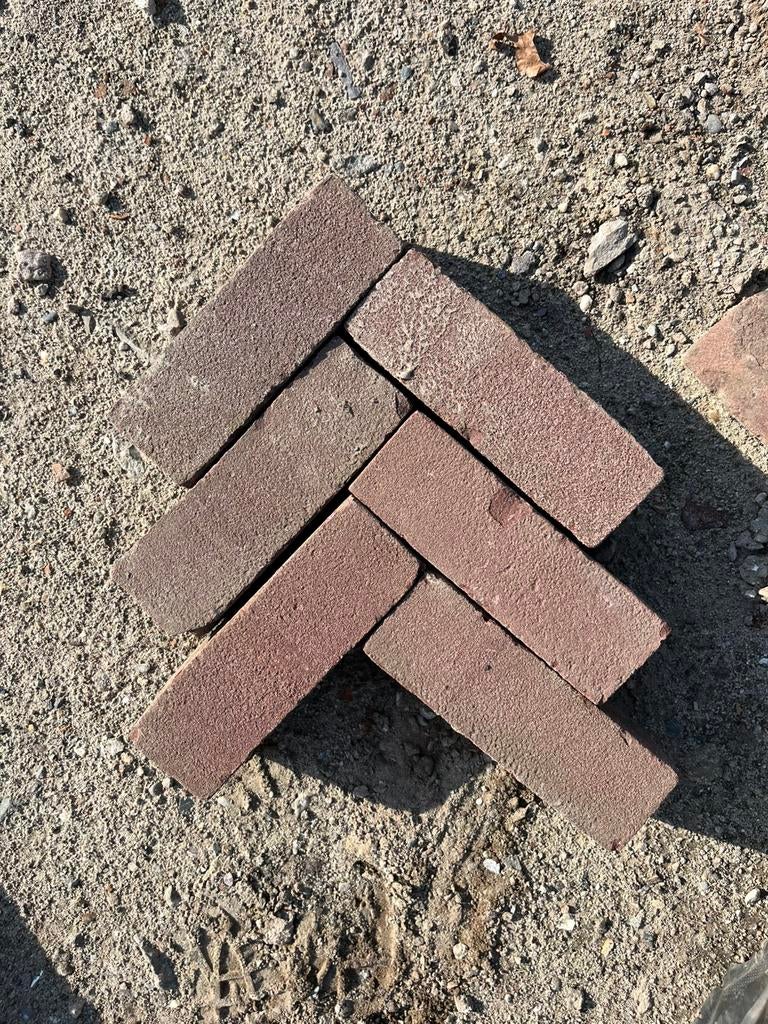 !100m2! Gebakken dikformaten, rood, Ophalen, Overige materialen, Klinkers, Zo goed als nieuw