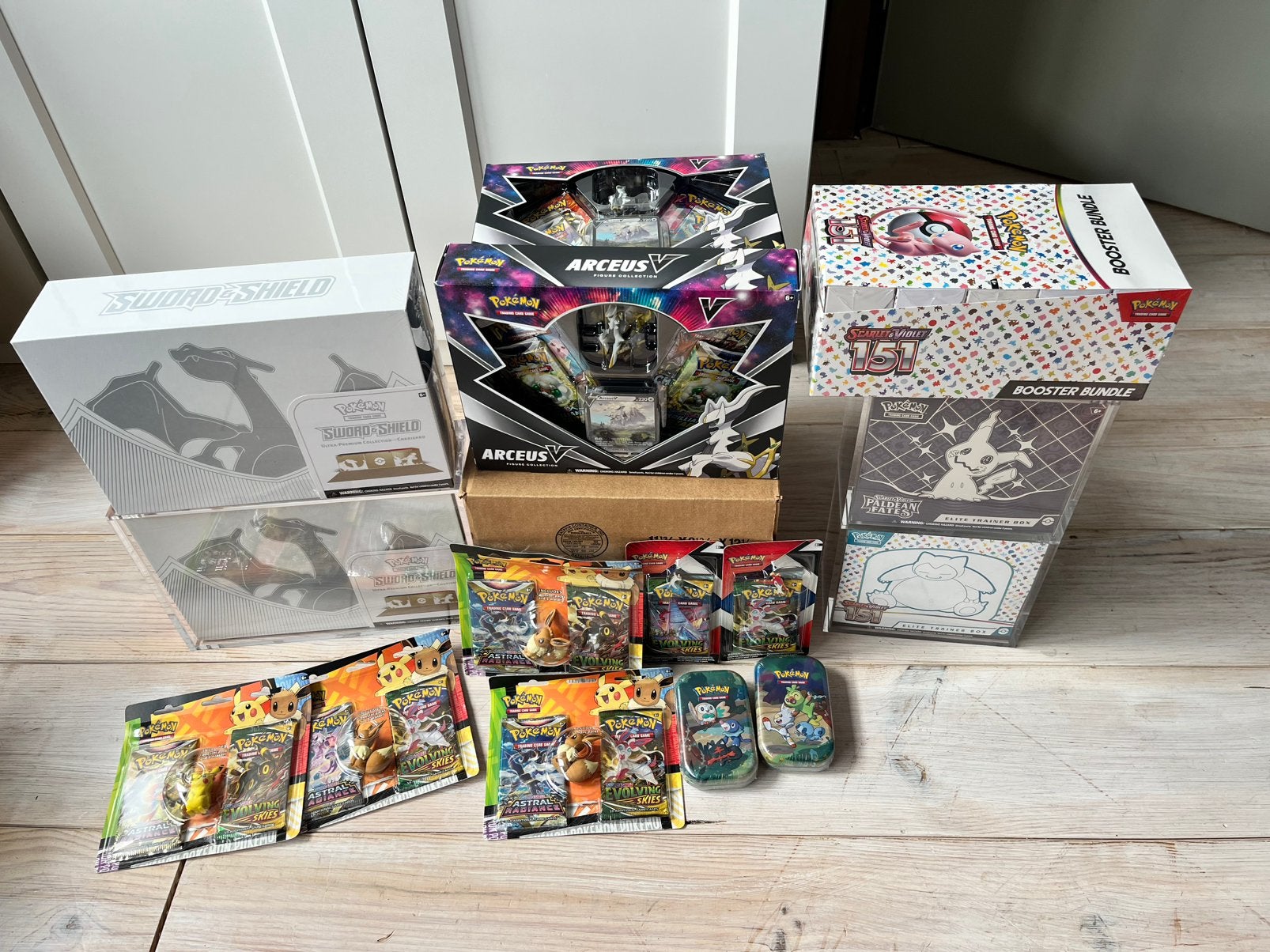Pokemon Sealed collectie | 151, PAF etc., Ophalen, Nieuw, Boosterbox, Foil
