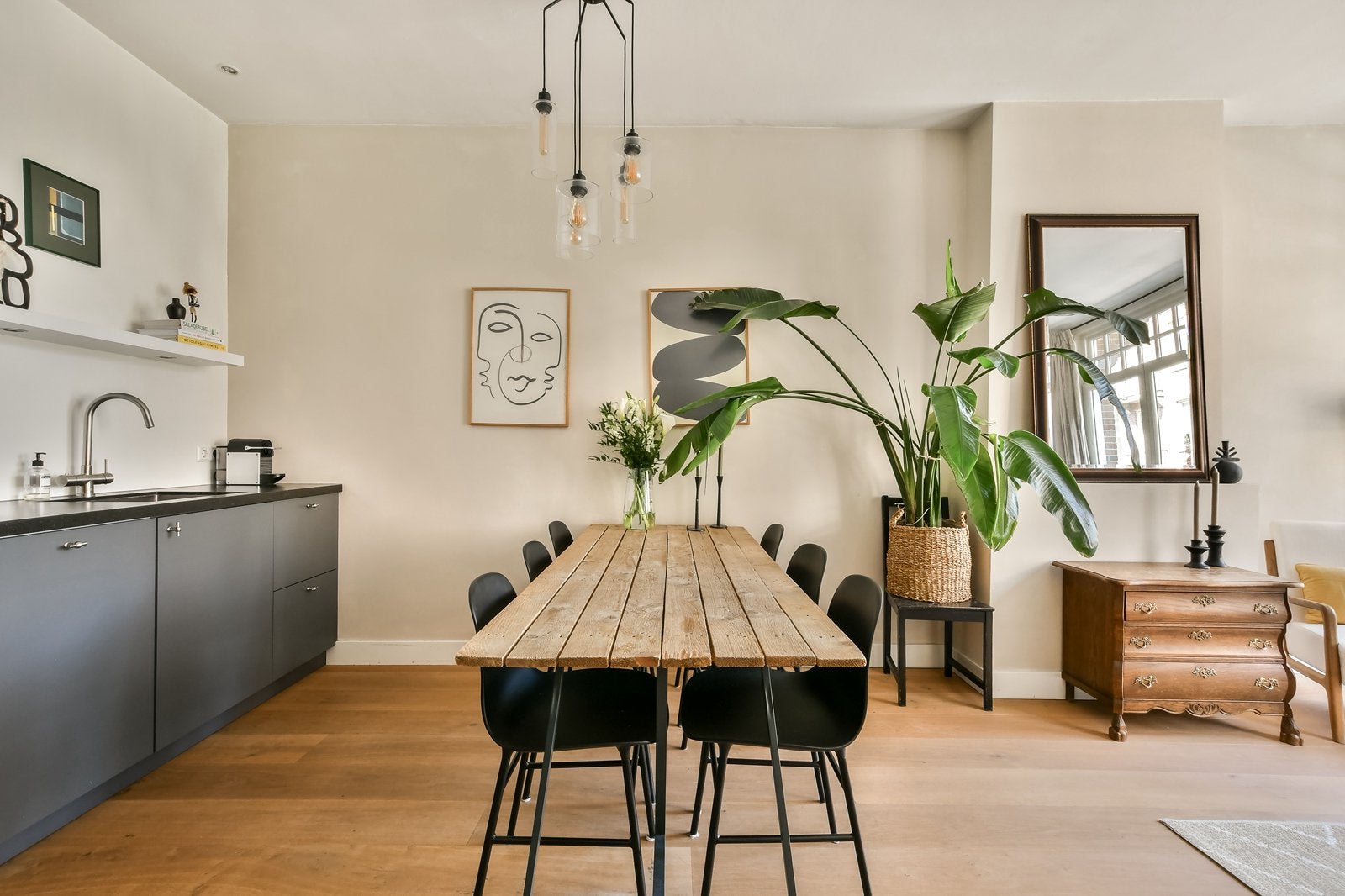Houten tafel, Ophalen, Gebruikt, 50 tot 100 cm, Vijf personen of meer