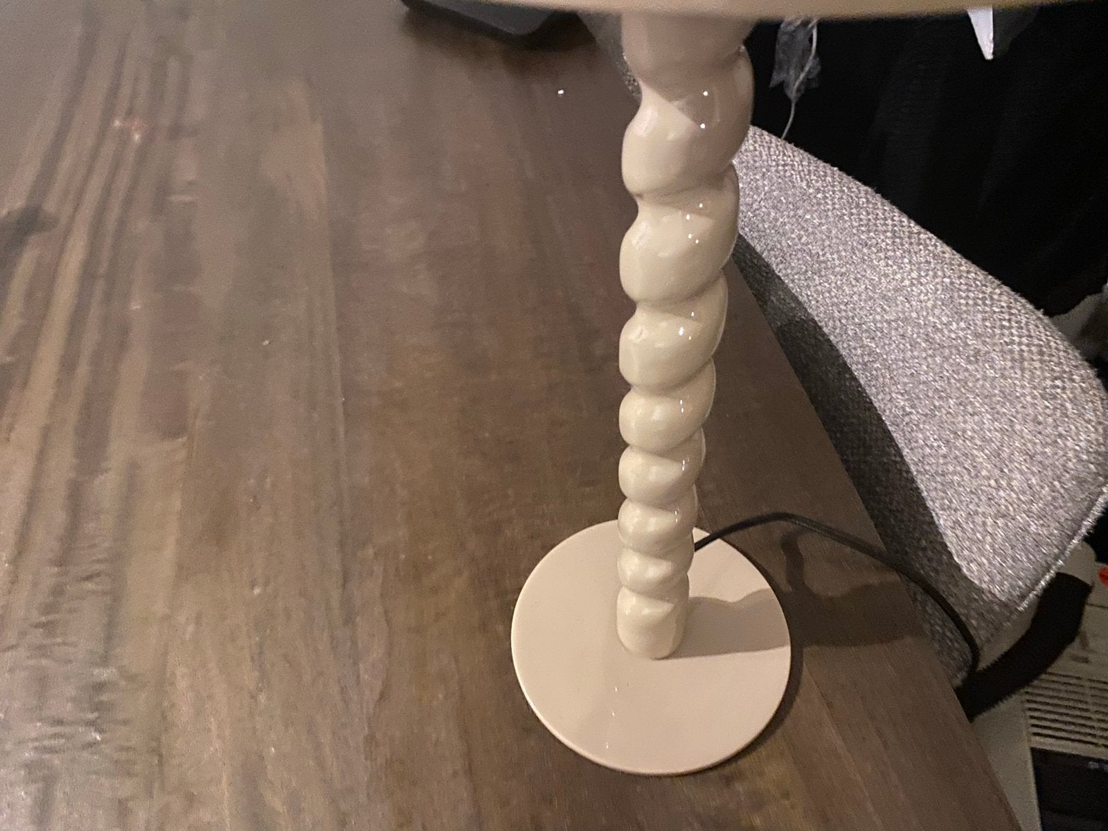 Tafellamp Luox Beige 57cm - Stijlvolle Schemerlamp, Kunststof, Zo goed als nieuw, Schemerlamp, Modern